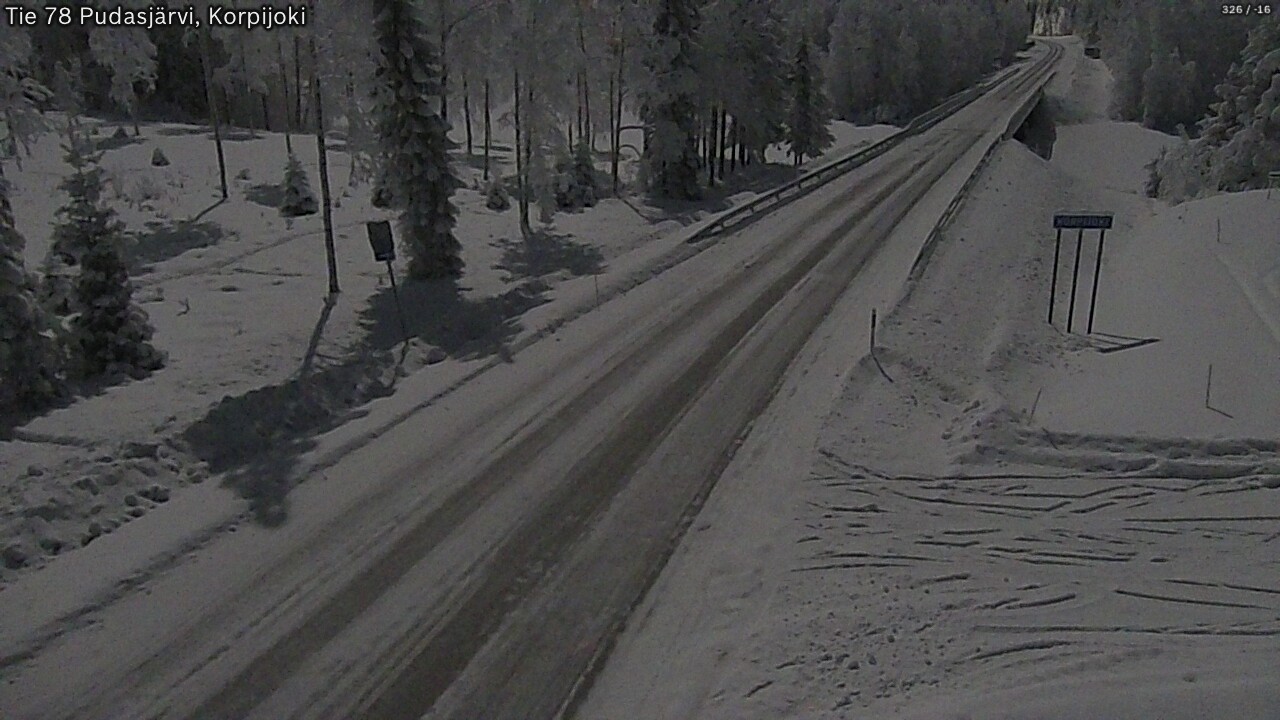 Weather Camera Image Väg 78 Pudasjärvi, Korpijoki, Pudasjärvi, Pohjois-Pohjanmaa