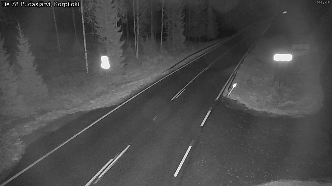 Weather Camera Image Road 78 Pudasjärvi, Korpijoki, Pudasjärvi, Pohjois-Pohjanmaa
