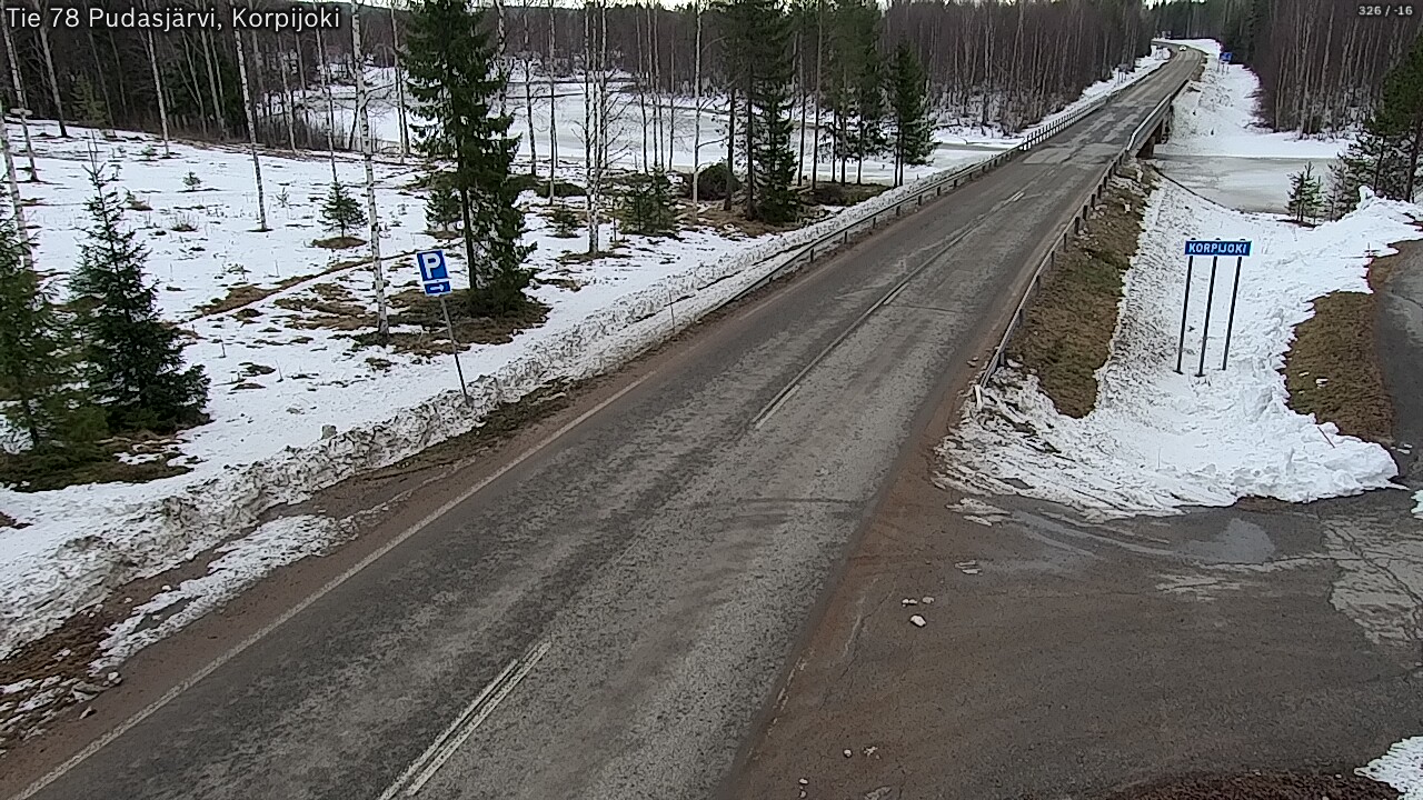 Weather Camera Image Väg 78 Pudasjärvi, Korpijoki, Pudasjärvi, Pohjois-Pohjanmaa