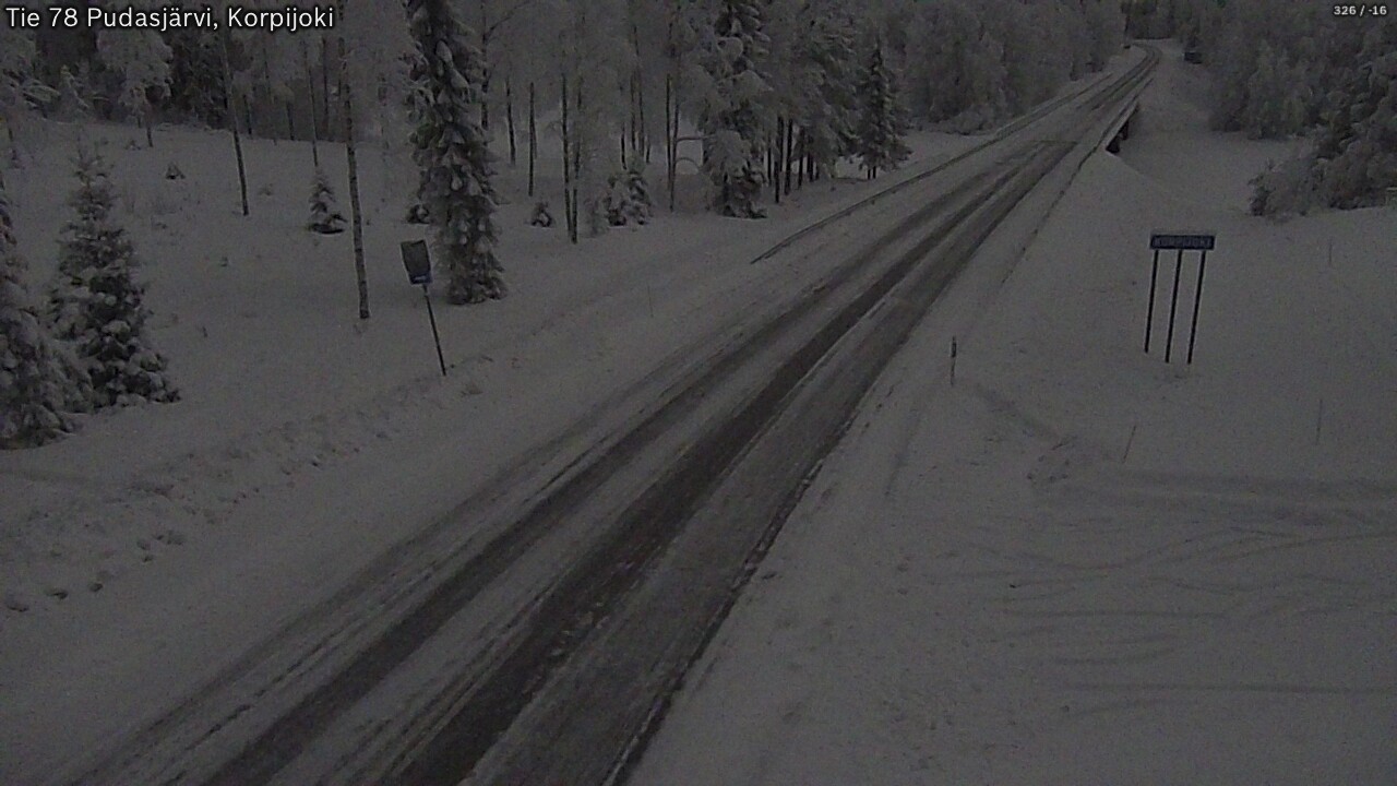 Kelikamerat Kuva Tie 78 Pudasjärvi, Korpijo, Pudasjärvi, Pohjois-Pohjanmaa