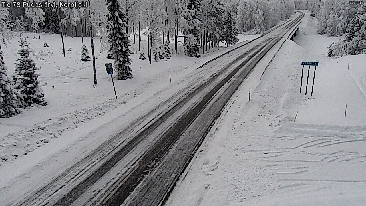 Kelikamerat Kuva Tie 78 Pudasjärvi, Korpijo, Pudasjärvi, Pohjois-Pohjanmaa