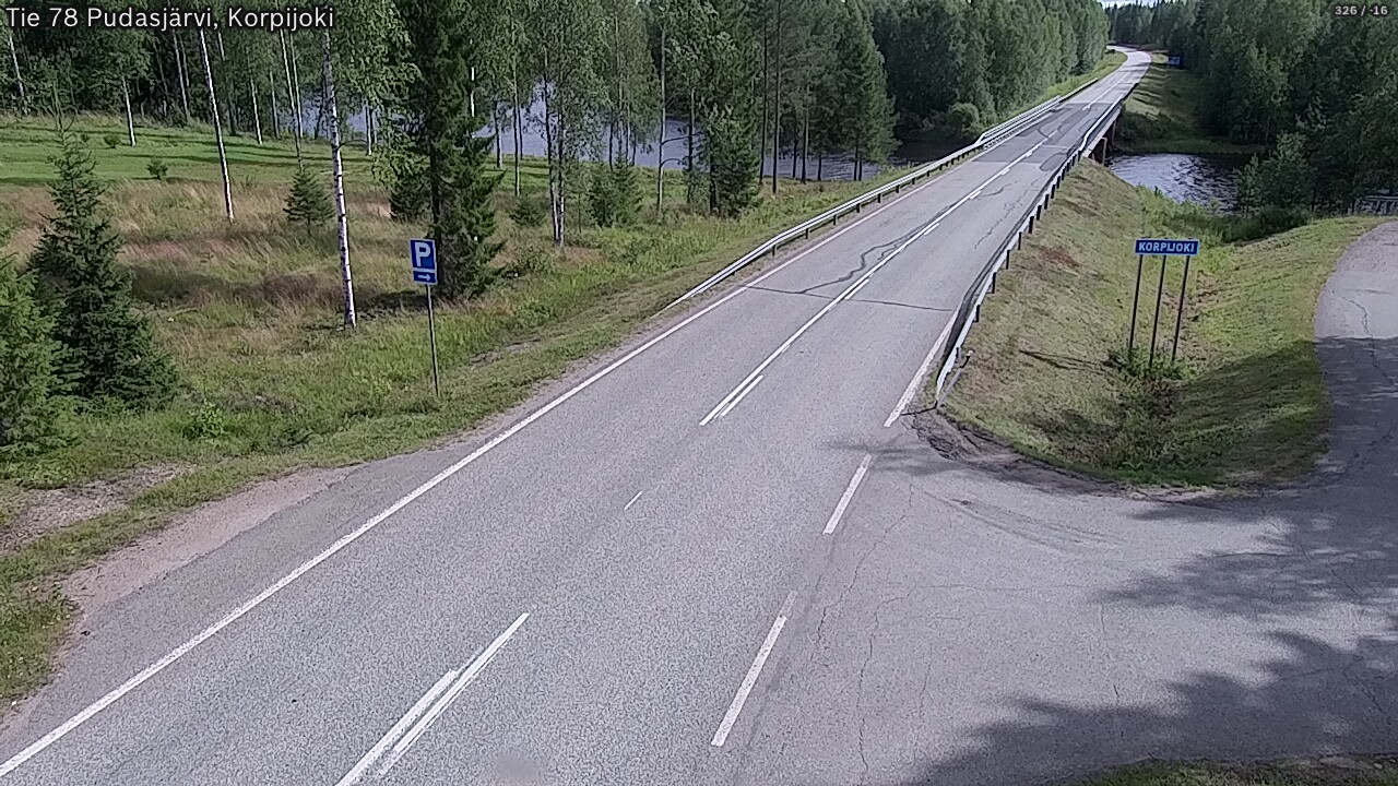 Weather Camera Image Väg 78 Pudasjärvi, Korpijoki, Pudasjärvi, Pohjois-Pohjanmaa