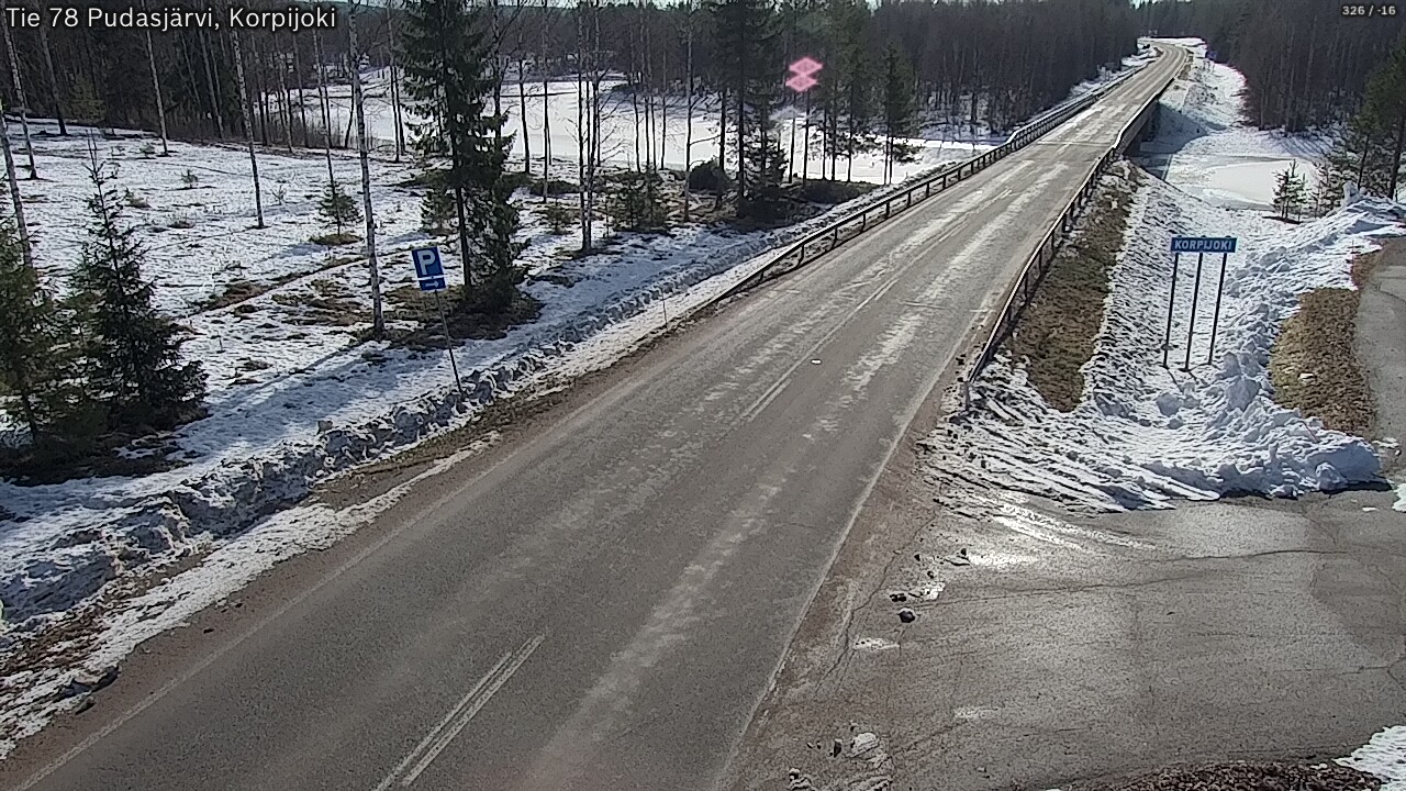Weather Camera Image Väg 78 Pudasjärvi, Korpijoki, Pudasjärvi, Pohjois-Pohjanmaa
