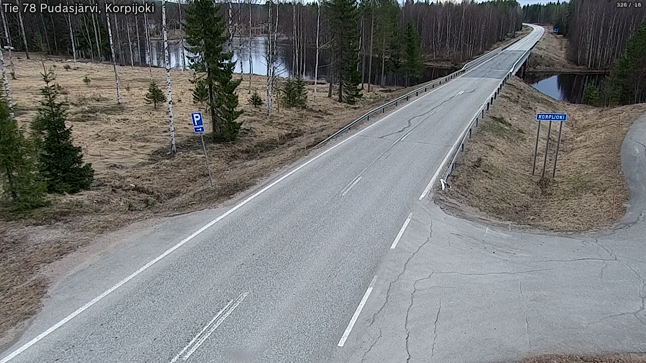 Weather Camera Image Väg 78 Pudasjärvi, Korpijoki, Pudasjärvi, Pohjois-Pohjanmaa
