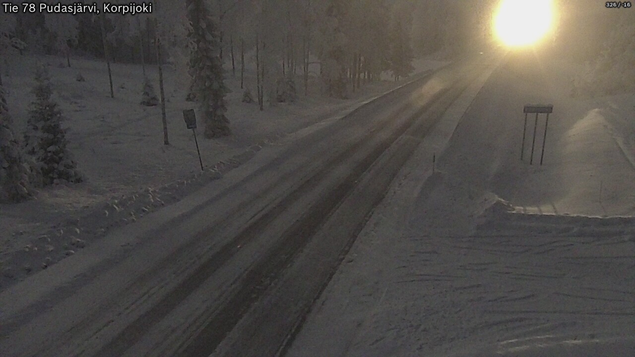 Weather Camera Image Road 78 Pudasjärvi, Korpijoki, Pudasjärvi, Pohjois-Pohjanmaa