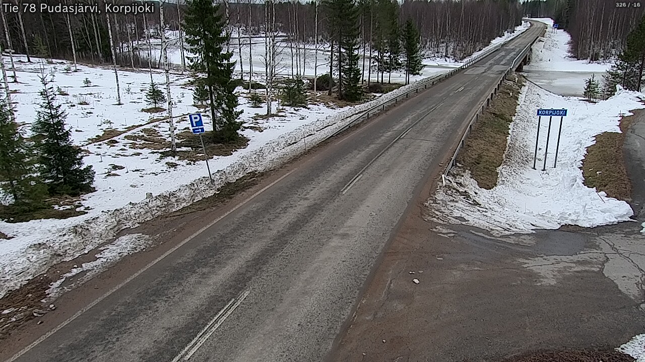 Weather Camera Image Väg 78 Pudasjärvi, Korpijoki, Pudasjärvi, Pohjois-Pohjanmaa