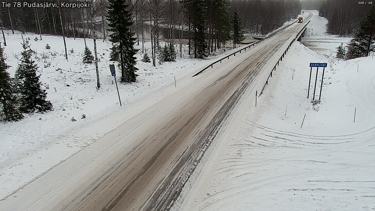 Weather Camera Image Road 78 Pudasjärvi, Korpijoki, Pudasjärvi, Pohjois-Pohjanmaa
