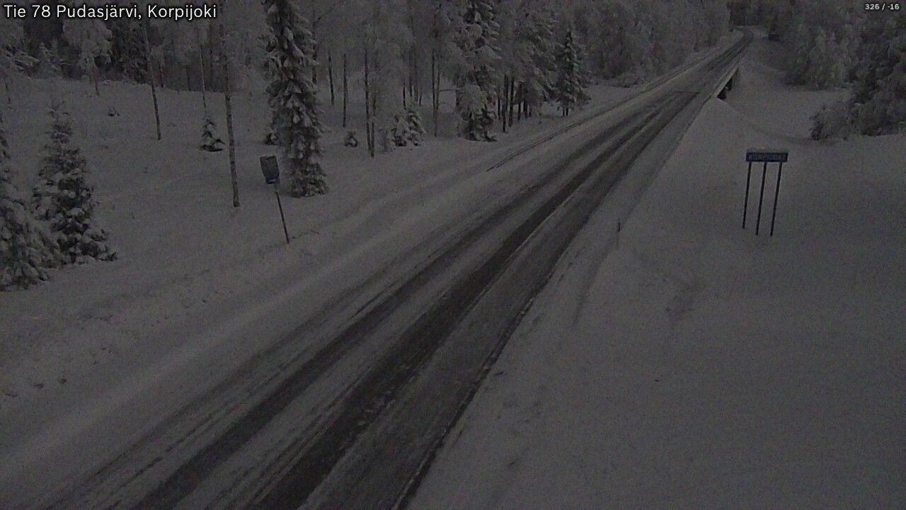 Kelikamerat Kuva Tie 78 Pudasjärvi, Korpijo, Pudasjärvi, Pohjois-Pohjanmaa