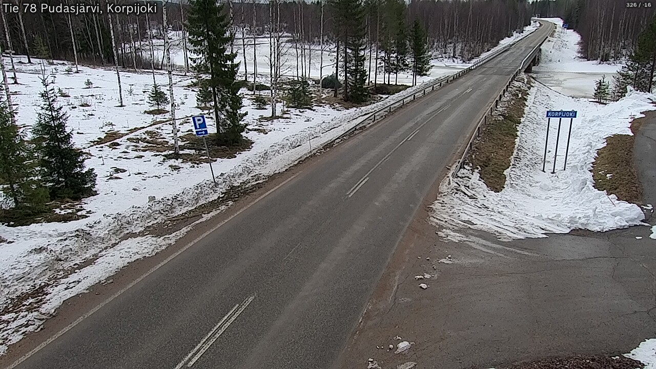 Weather Camera Image Väg 78 Pudasjärvi, Korpijoki, Pudasjärvi, Pohjois-Pohjanmaa
