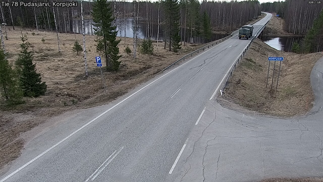 Weather Camera Image Väg 78 Pudasjärvi, Korpijoki, Pudasjärvi, Pohjois-Pohjanmaa