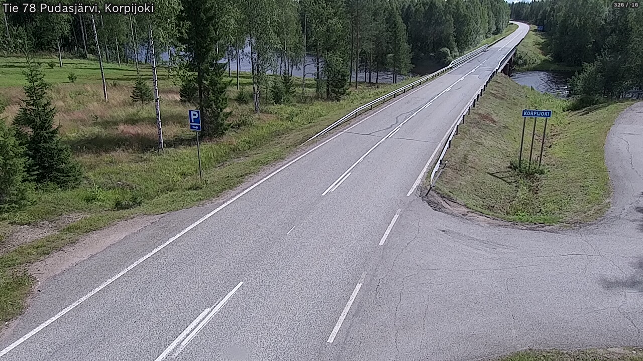 Weather Camera Image Väg 78 Pudasjärvi, Korpijoki, Pudasjärvi, Pohjois-Pohjanmaa