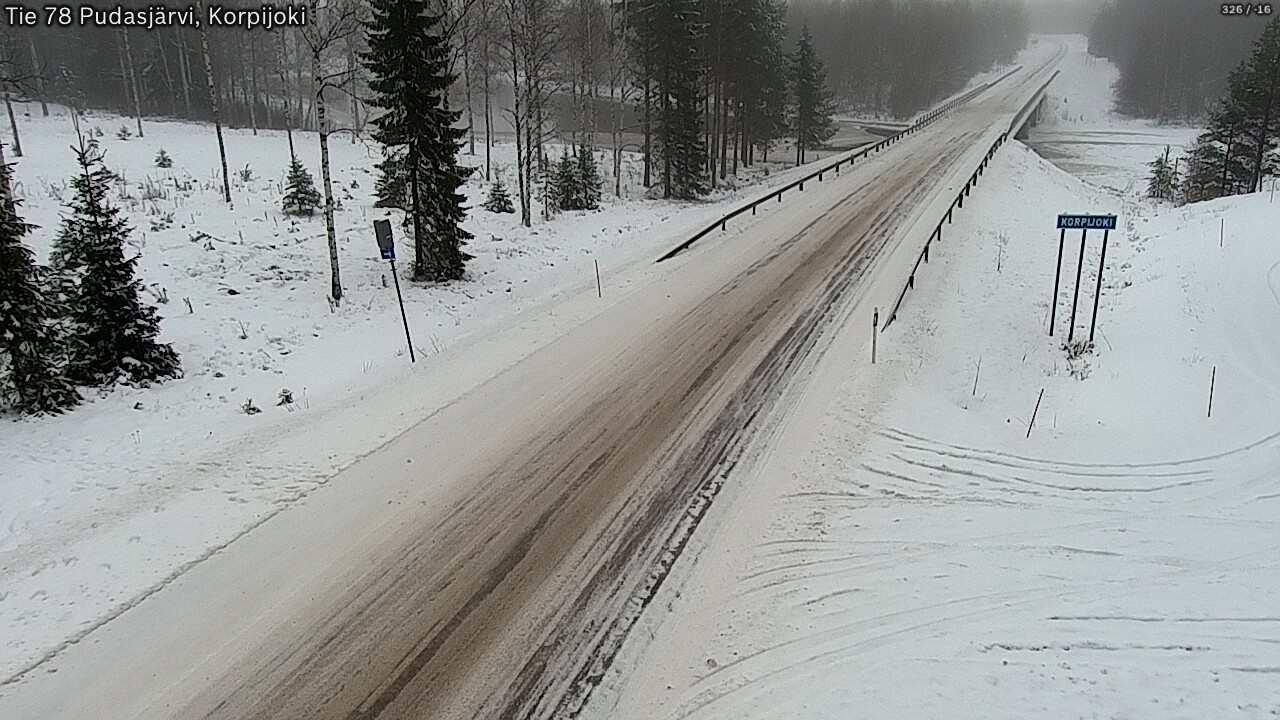 Weather Camera Image Road 78 Pudasjärvi, Korpijoki, Pudasjärvi, Pohjois-Pohjanmaa