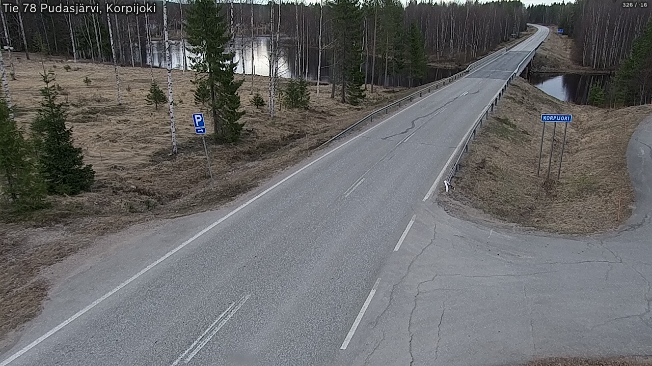Weather Camera Image Väg 78 Pudasjärvi, Korpijoki, Pudasjärvi, Pohjois-Pohjanmaa