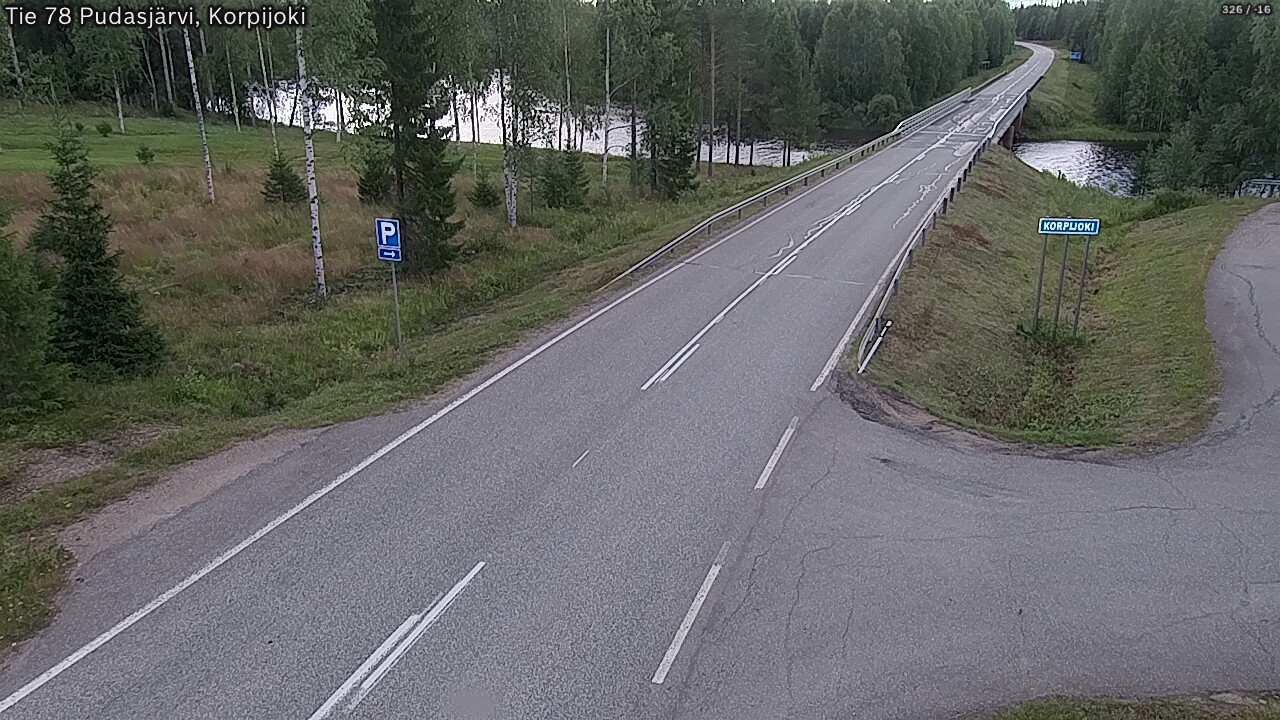 Weather Camera Image Väg 78 Pudasjärvi, Korpijoki, Pudasjärvi, Pohjois-Pohjanmaa