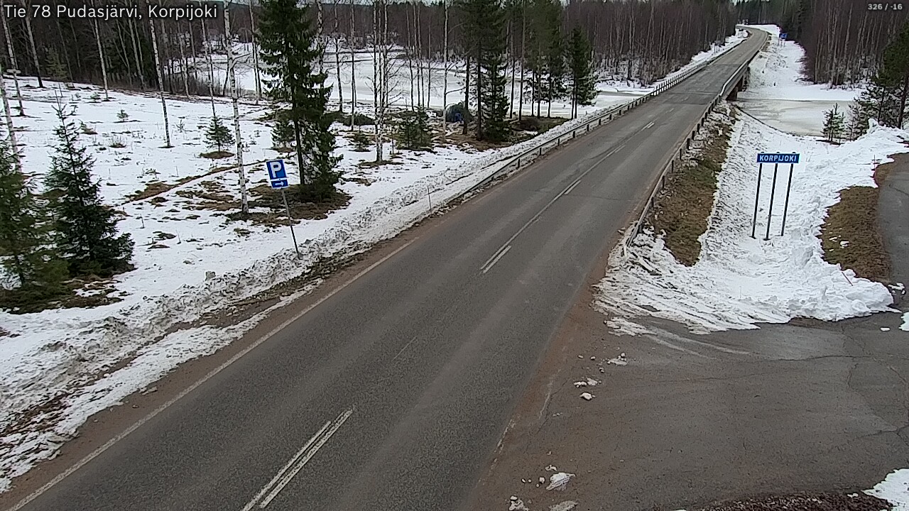 Weather Camera Image Väg 78 Pudasjärvi, Korpijoki, Pudasjärvi, Pohjois-Pohjanmaa