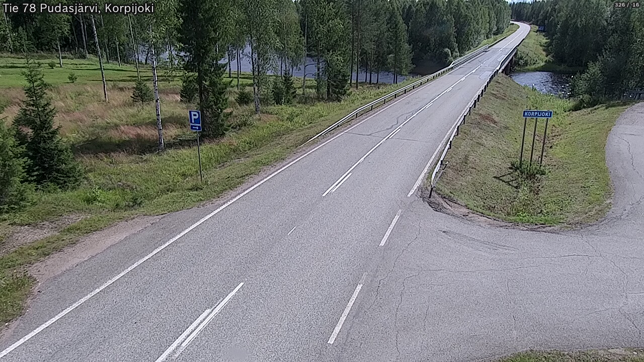 Weather Camera Image Väg 78 Pudasjärvi, Korpijoki, Pudasjärvi, Pohjois-Pohjanmaa