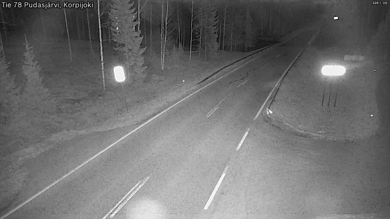 Weather Camera Image Road 78 Pudasjärvi, Korpijoki, Pudasjärvi, Pohjois-Pohjanmaa
