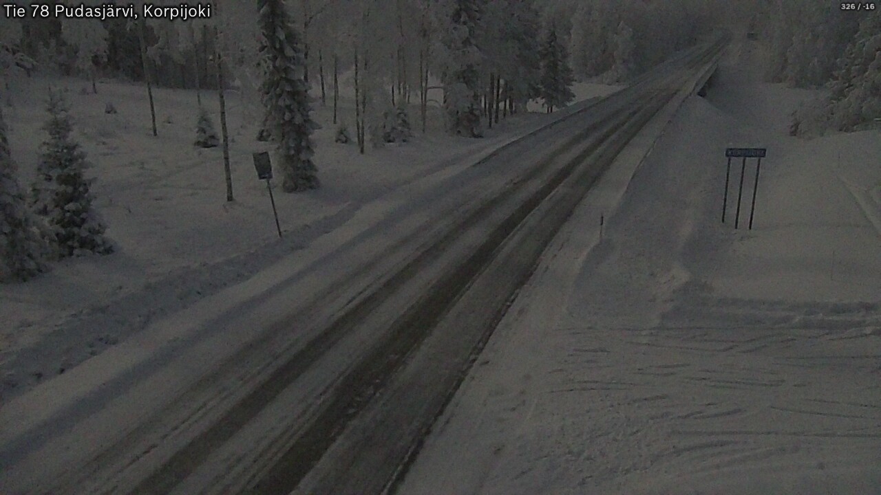Weather Camera Image Road 78 Pudasjärvi, Korpijoki, Pudasjärvi, Pohjois-Pohjanmaa