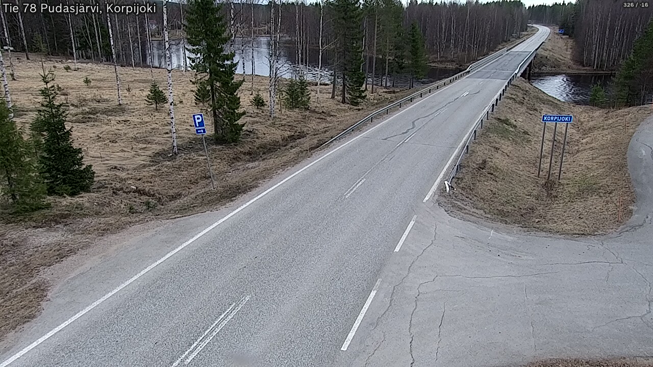 Weather Camera Image Väg 78 Pudasjärvi, Korpijoki, Pudasjärvi, Pohjois-Pohjanmaa