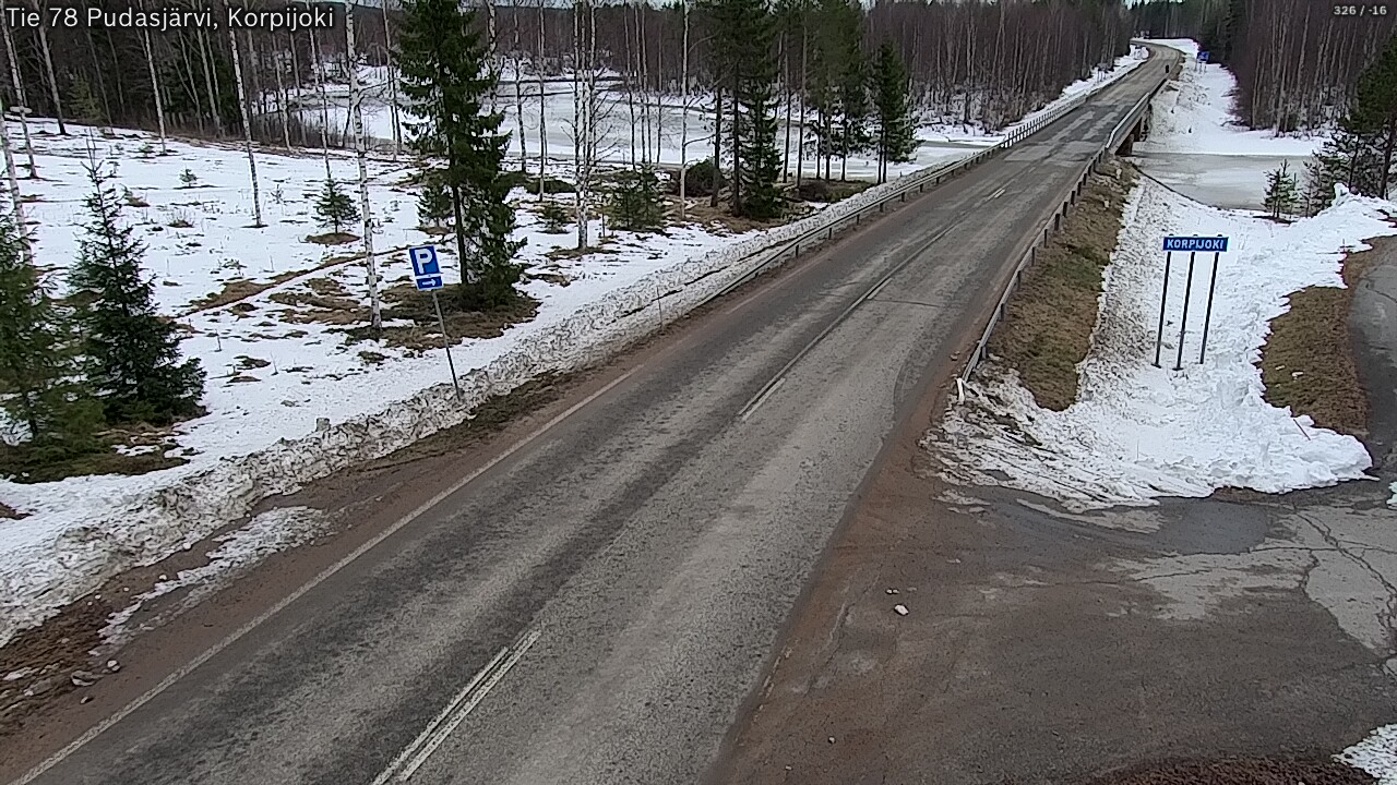 Weather Camera Image Väg 78 Pudasjärvi, Korpijoki, Pudasjärvi, Pohjois-Pohjanmaa
