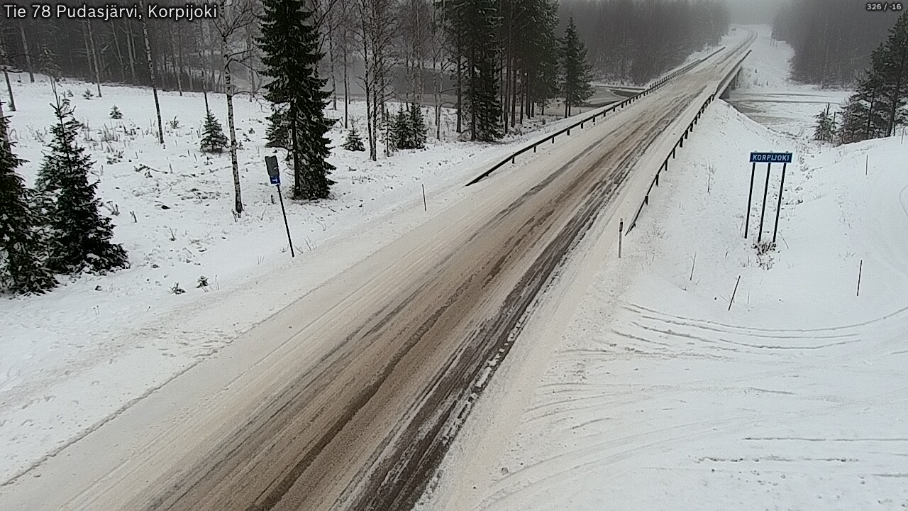 Weather Camera Image Road 78 Pudasjärvi, Korpijoki, Pudasjärvi, Pohjois-Pohjanmaa