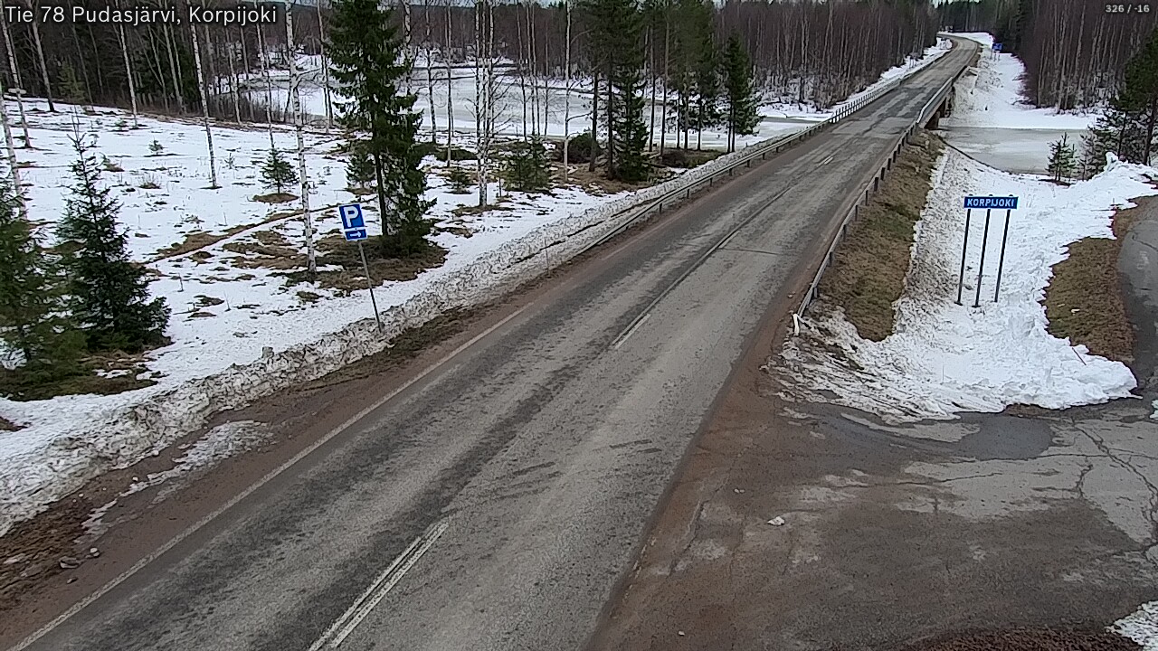 Weather Camera Image Väg 78 Pudasjärvi, Korpijoki, Pudasjärvi, Pohjois-Pohjanmaa