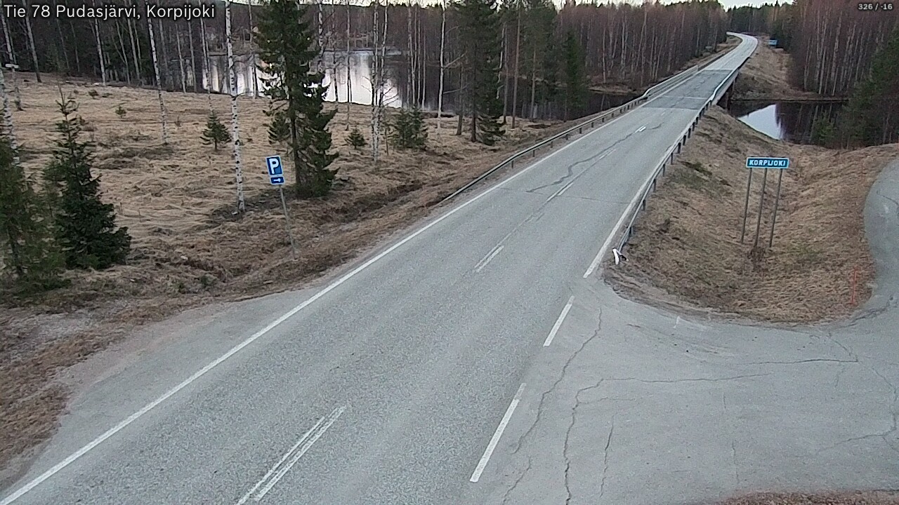 Weather Camera Image Väg 78 Pudasjärvi, Korpijoki, Pudasjärvi, Pohjois-Pohjanmaa