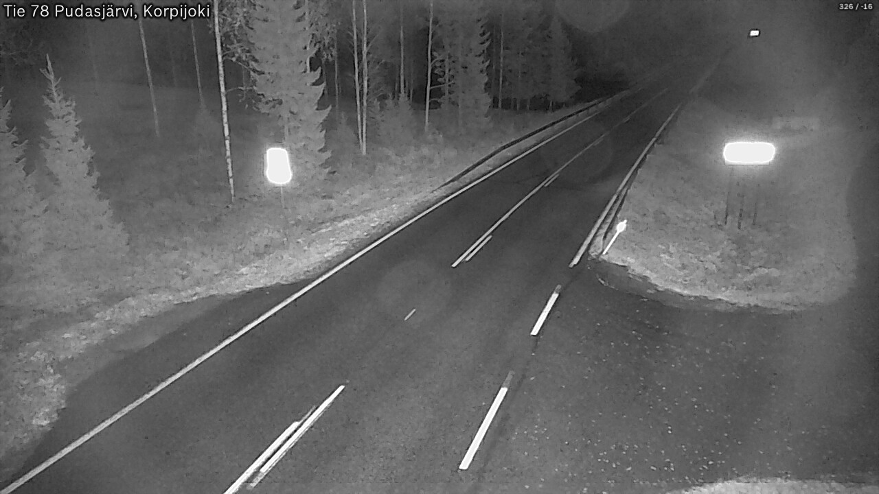 Weather Camera Image Road 78 Pudasjärvi, Korpijoki, Pudasjärvi, Pohjois-Pohjanmaa