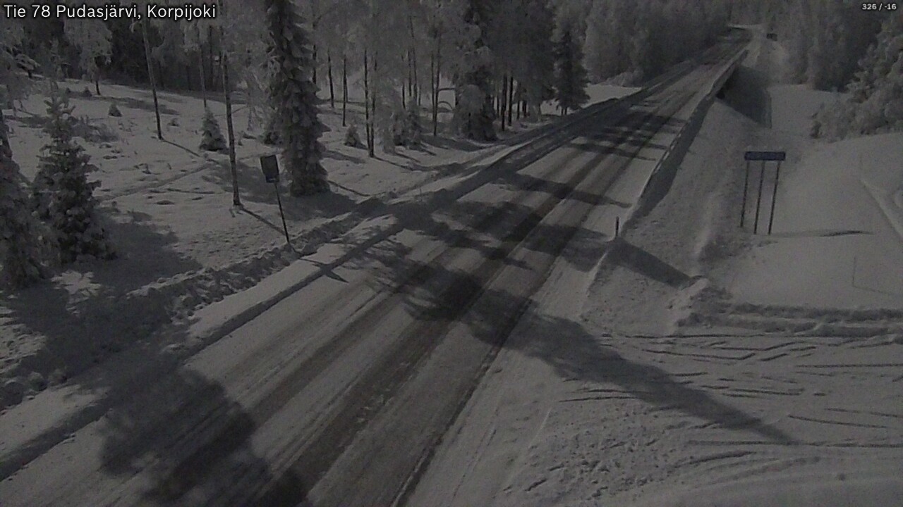 Weather Camera Image Road 78 Pudasjärvi, Korpijoki, Pudasjärvi, Pohjois-Pohjanmaa