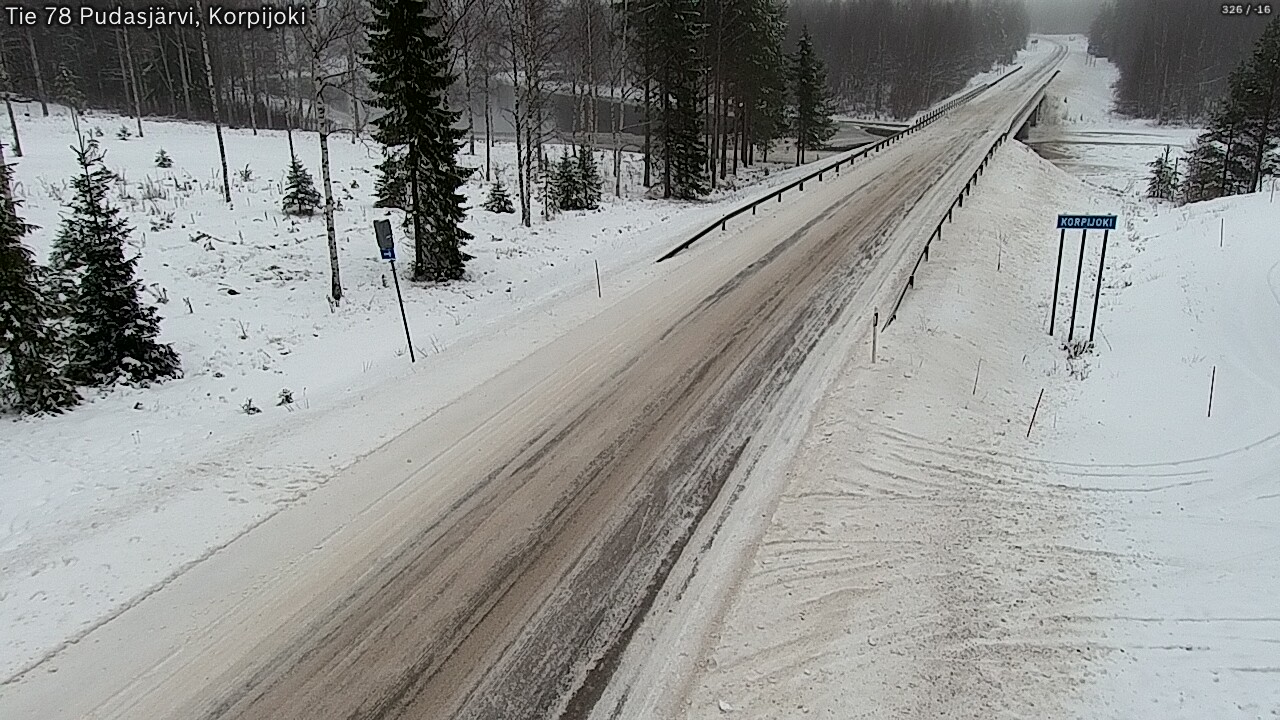 Weather Camera Image Road 78 Pudasjärvi, Korpijoki, Pudasjärvi, Pohjois-Pohjanmaa