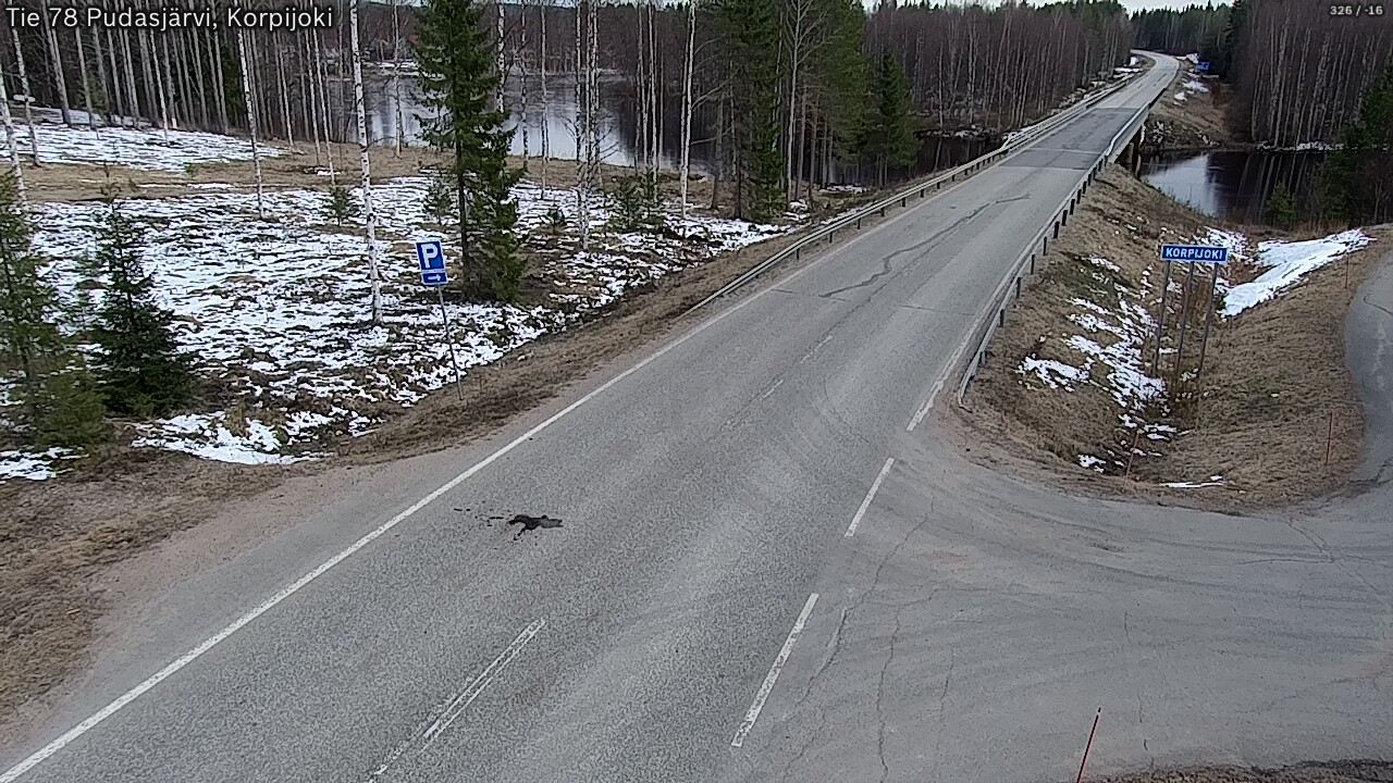 Weather Camera Image Väg 78 Pudasjärvi, Korpijoki, Pudasjärvi, Pohjois-Pohjanmaa