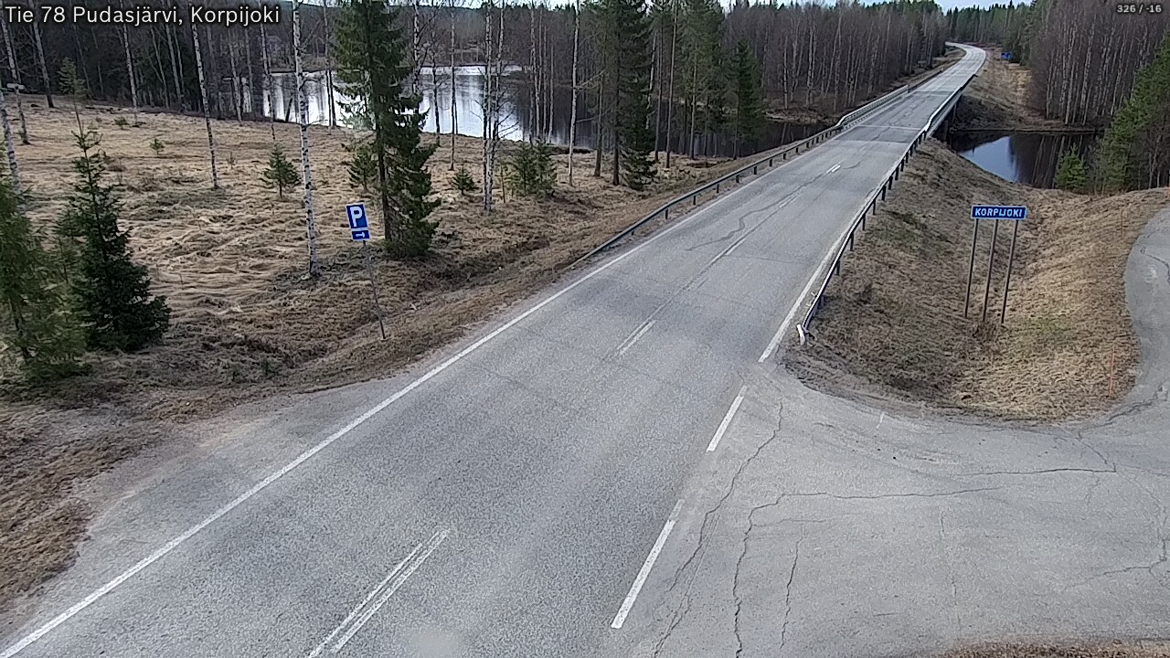 Weather Camera Image Väg 78 Pudasjärvi, Korpijoki, Pudasjärvi, Pohjois-Pohjanmaa