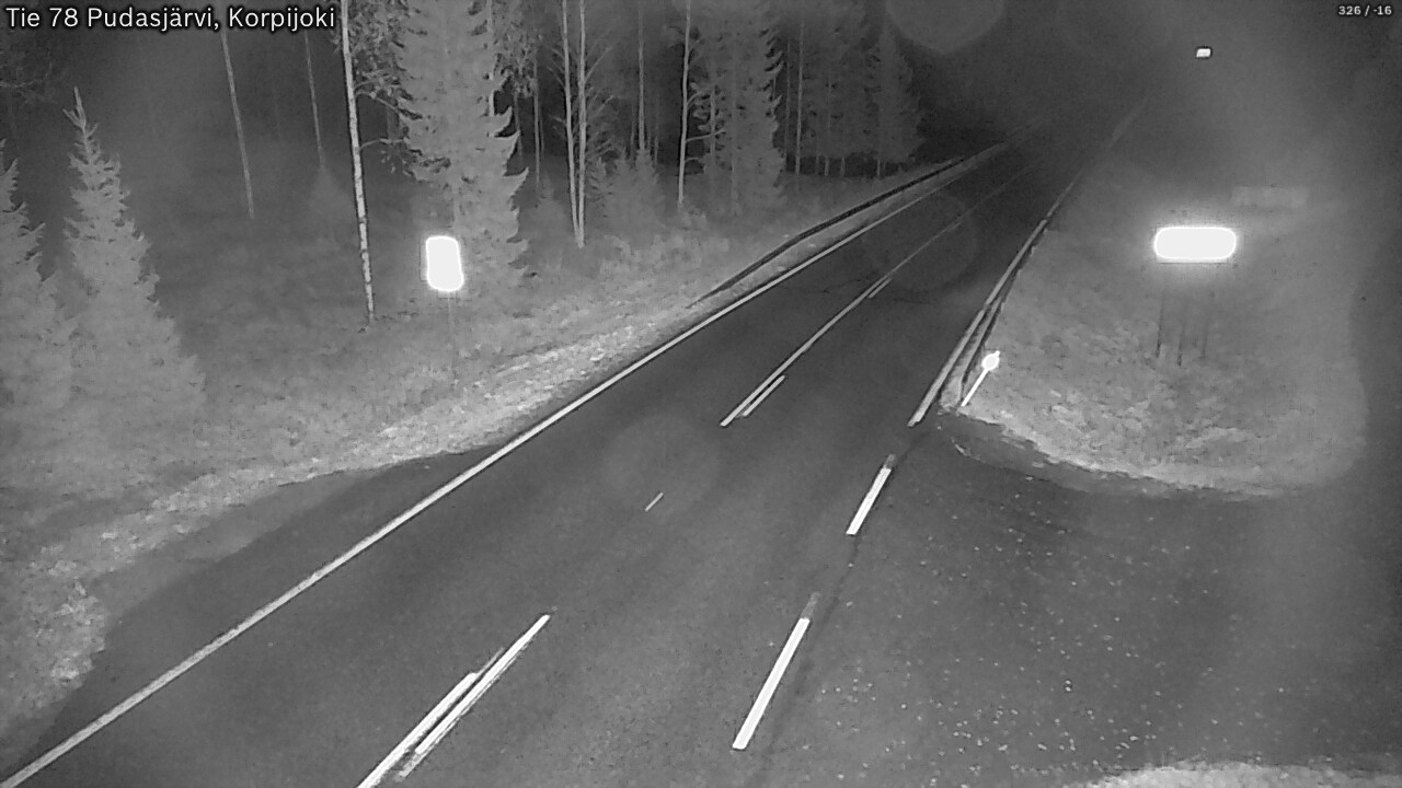 Weather Camera Image Road 78 Pudasjärvi, Korpijoki, Pudasjärvi, Pohjois-Pohjanmaa