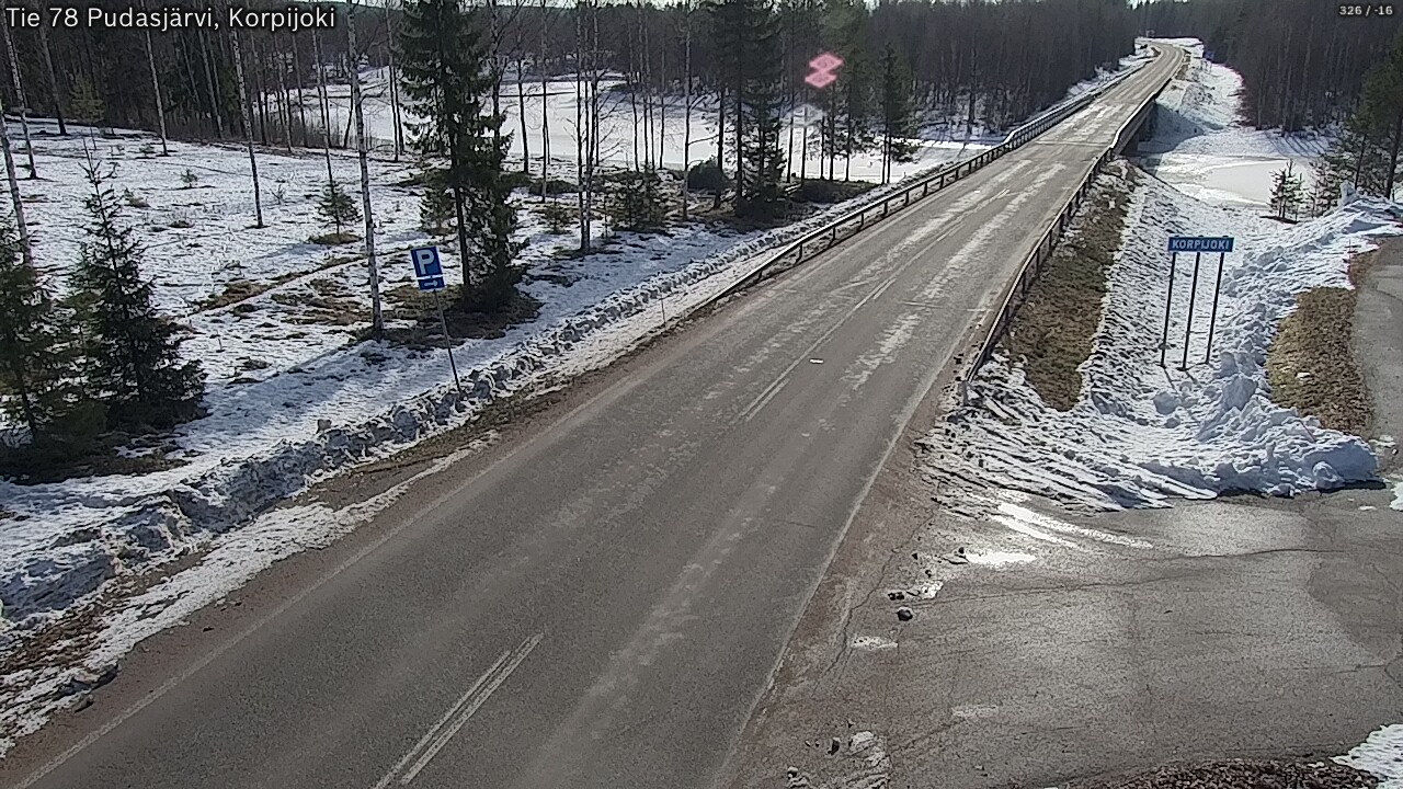 Weather Camera Image Väg 78 Pudasjärvi, Korpijoki, Pudasjärvi, Pohjois-Pohjanmaa