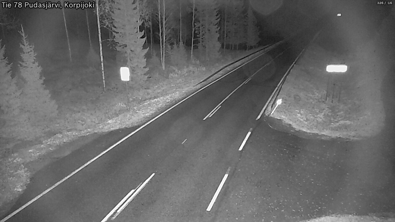 Weather Camera Image Road 78 Pudasjärvi, Korpijoki, Pudasjärvi, Pohjois-Pohjanmaa