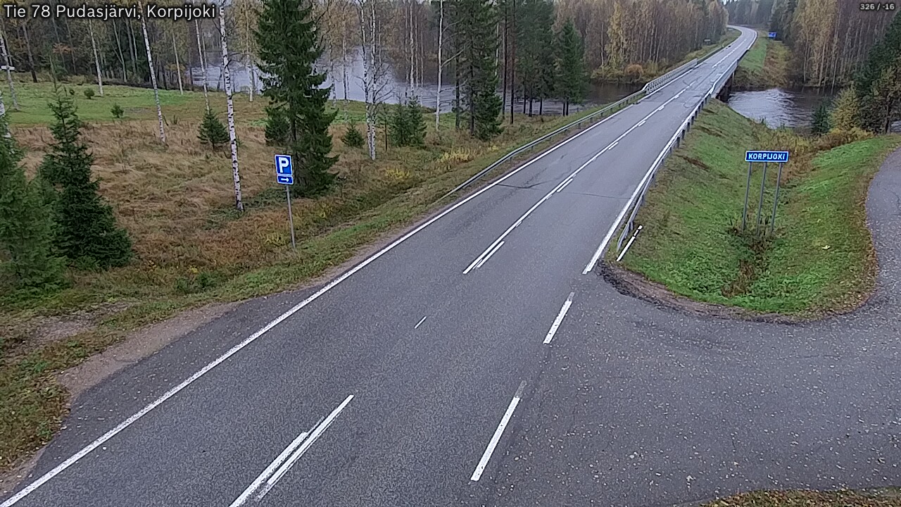 Weather Camera Image Väg 78 Pudasjärvi, Korpijoki, Pudasjärvi, Pohjois-Pohjanmaa