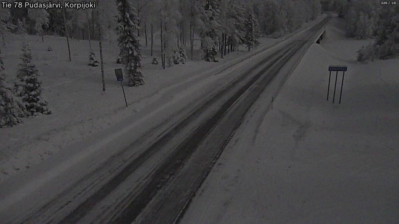 Kelikamerat Kuva Tie 78 Pudasjärvi, Korpijo, Pudasjärvi, Pohjois-Pohjanmaa