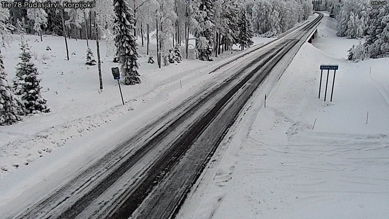 Weather Camera Image Road 78 Pudasjärvi, Korpijoki, Pudasjärvi, Pohjois-Pohjanmaa