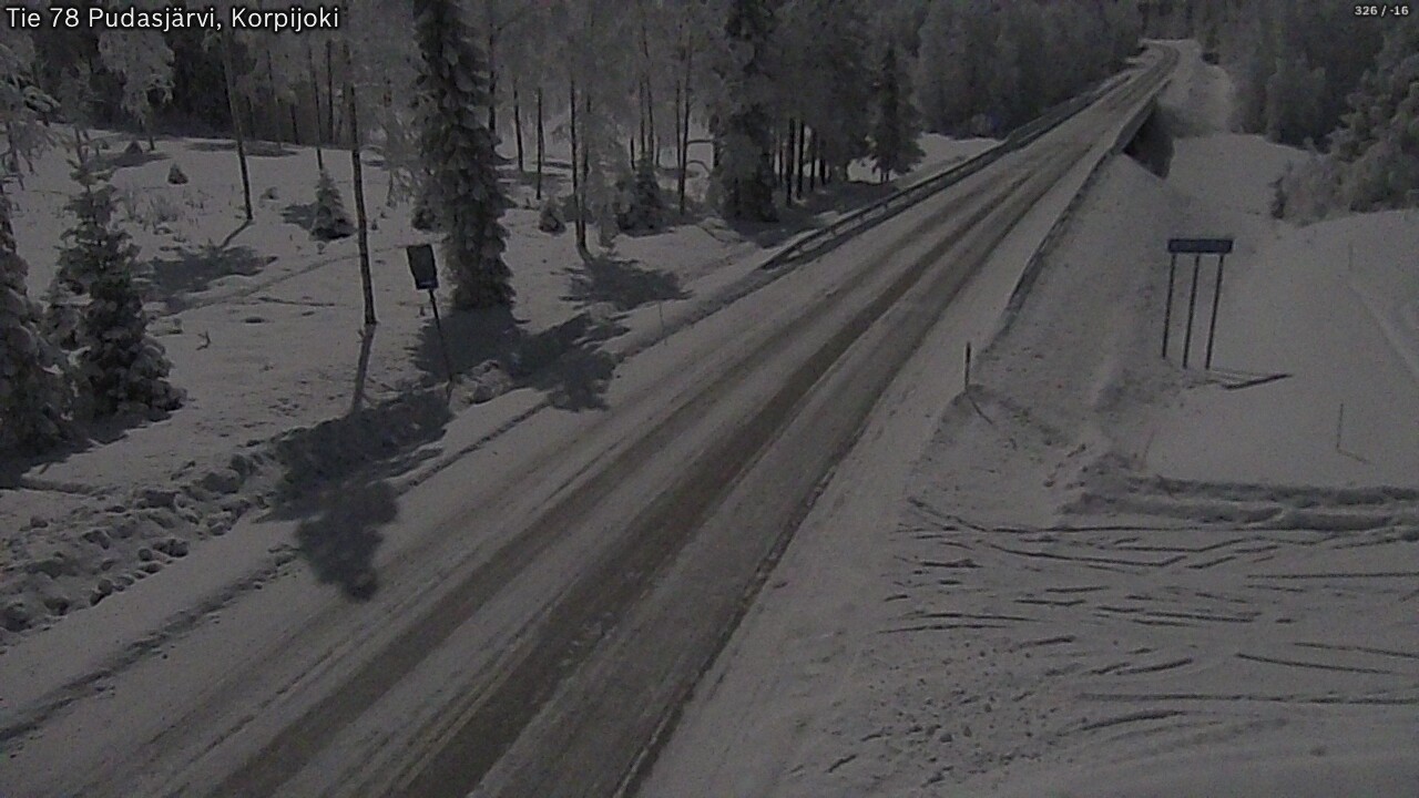 Weather Camera Image Väg 78 Pudasjärvi, Korpijoki, Pudasjärvi, Pohjois-Pohjanmaa