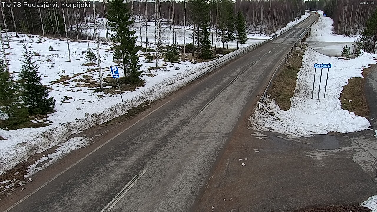 Weather Camera Image Väg 78 Pudasjärvi, Korpijoki, Pudasjärvi, Pohjois-Pohjanmaa