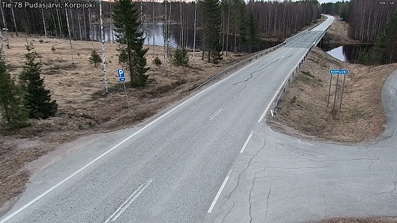 Weather Camera Image Väg 78 Pudasjärvi, Korpijoki, Pudasjärvi, Pohjois-Pohjanmaa
