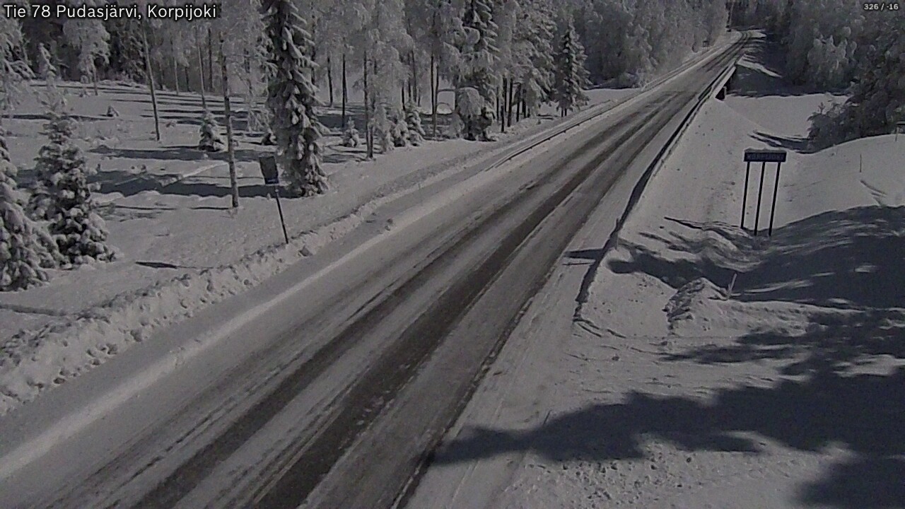 Weather Camera Image Väg 78 Pudasjärvi, Korpijoki, Pudasjärvi, Pohjois-Pohjanmaa