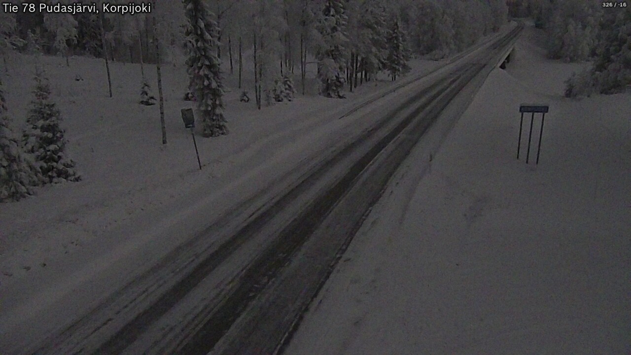 Kelikamerat Kuva Tie 78 Pudasjärvi, Korpijo, Pudasjärvi, Pohjois-Pohjanmaa