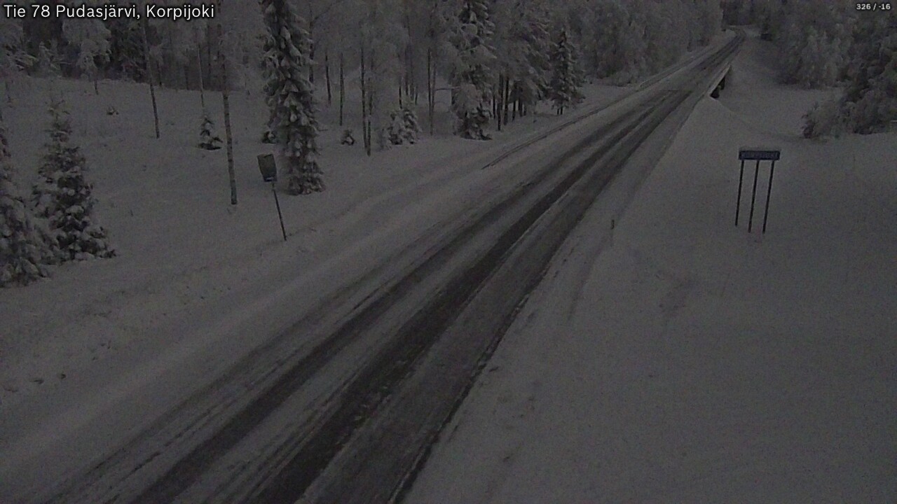 Kelikamerat Kuva Tie 78 Pudasjärvi, Korpijo, Pudasjärvi, Pohjois-Pohjanmaa