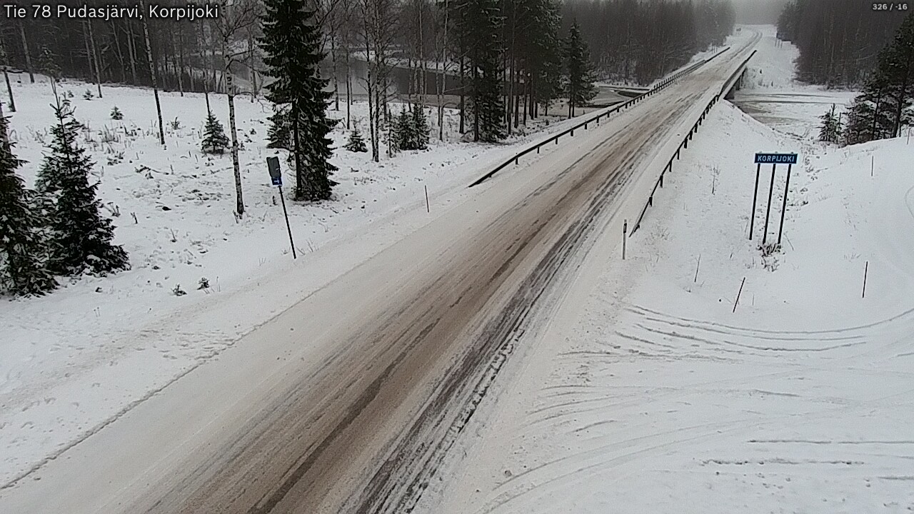 Weather Camera Image Road 78 Pudasjärvi, Korpijoki, Pudasjärvi, Pohjois-Pohjanmaa