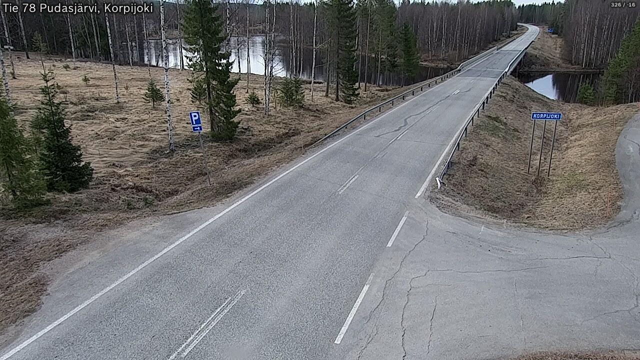 Weather Camera Image Väg 78 Pudasjärvi, Korpijoki, Pudasjärvi, Pohjois-Pohjanmaa