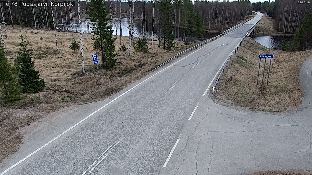Weather Camera Image Väg 78 Pudasjärvi, Korpijoki, Pudasjärvi, Pohjois-Pohjanmaa