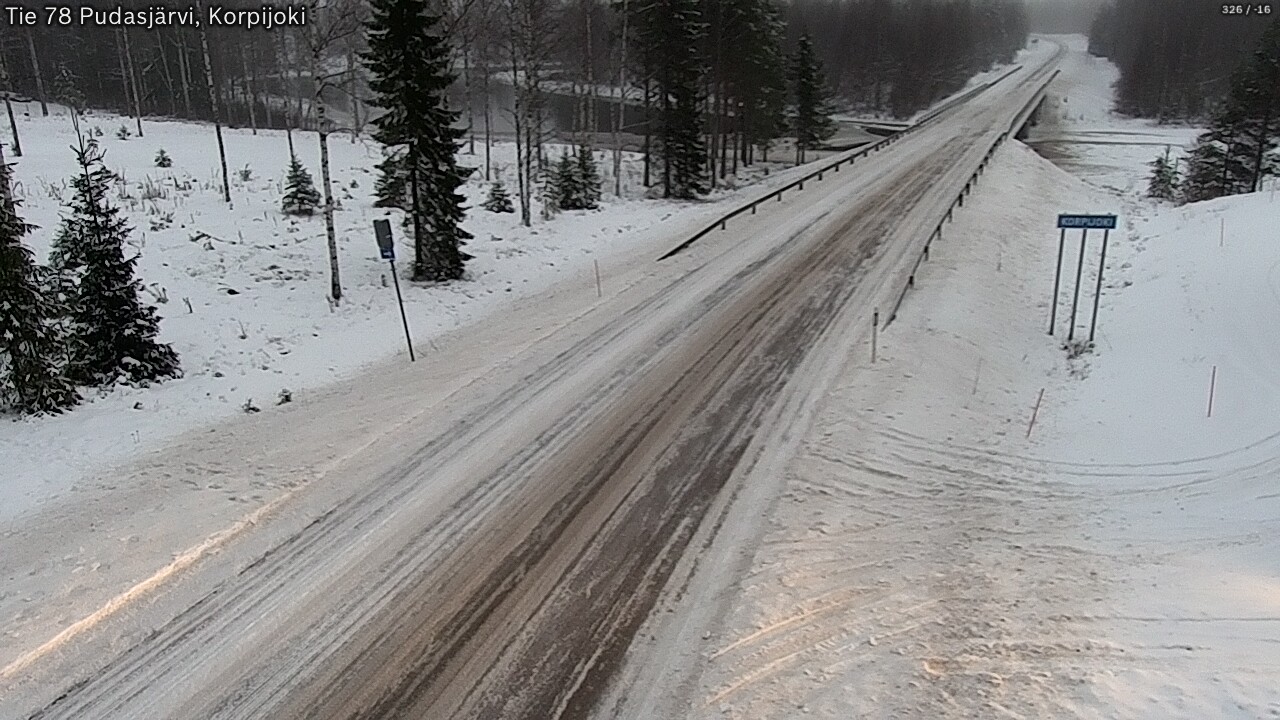 Weather Camera Image Road 78 Pudasjärvi, Korpijoki, Pudasjärvi, Pohjois-Pohjanmaa