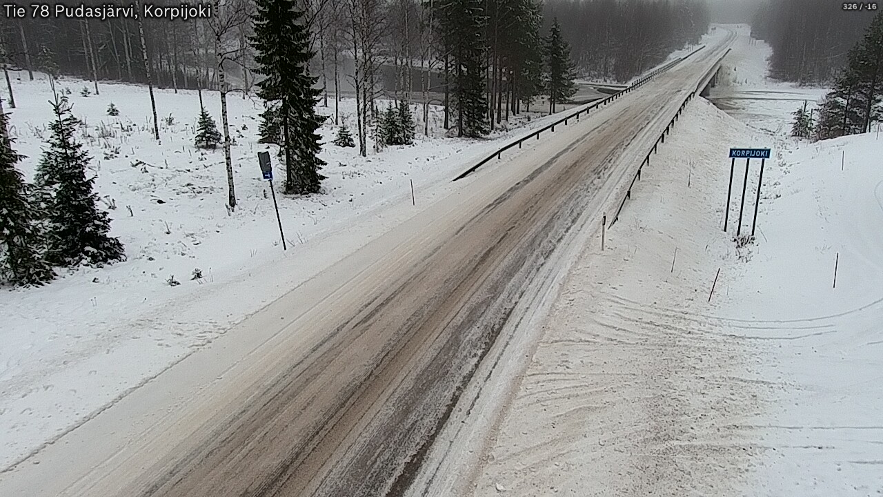 Weather Camera Image Road 78 Pudasjärvi, Korpijoki, Pudasjärvi, Pohjois-Pohjanmaa