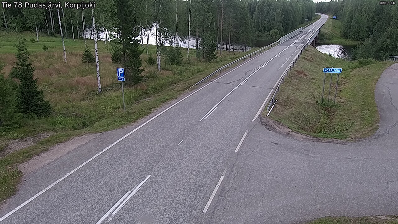Weather Camera Image Väg 78 Pudasjärvi, Korpijoki, Pudasjärvi, Pohjois-Pohjanmaa